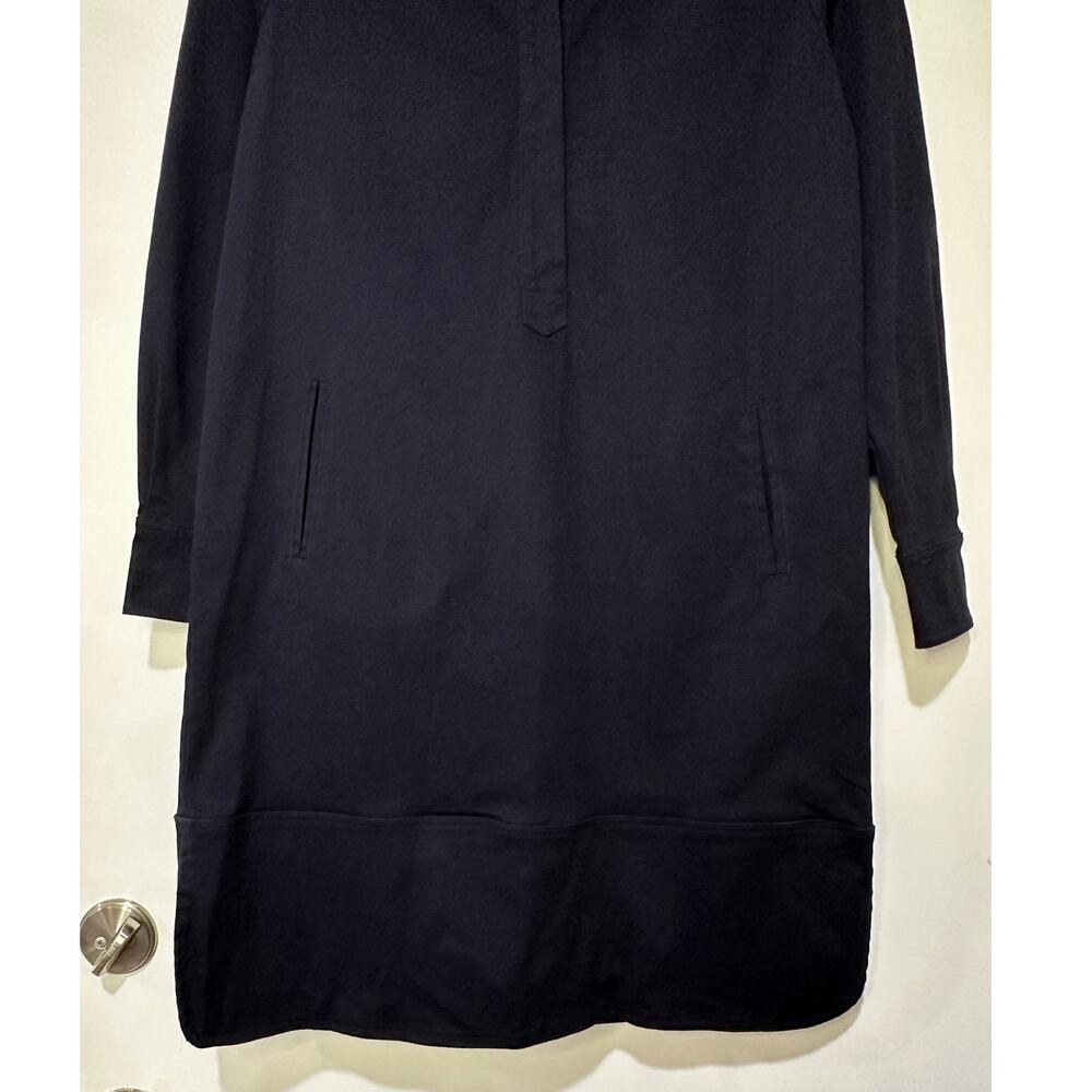 Edward An Navy Cotton Twill Long Sleeve Shirt Dress Size Small EUC Collar - Picture 6 of 15